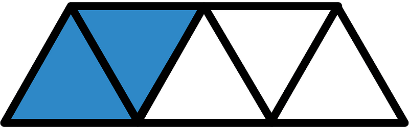 Blue Triangles Fraction 2:5