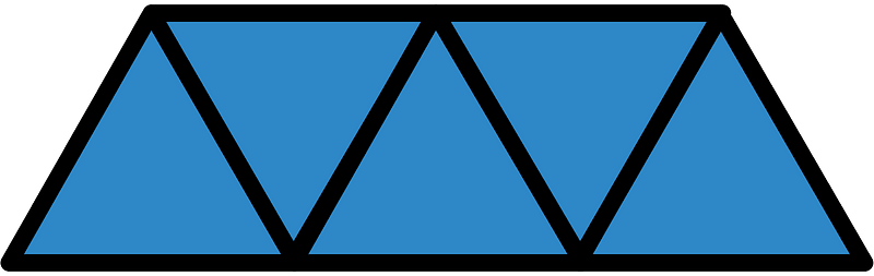 Blue Triangles Fraction 5:5