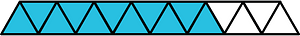 Cerulean-Blue Triangles Fraction 11:15