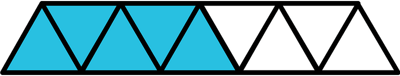 Cerulean-Blue Triangles Fraction 5:9