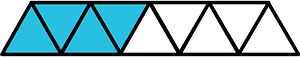 Cerulean-Blue Triangles Fraction 4:9