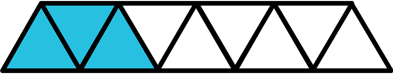 Cerulean-Blue Triangles Fraction 3:9