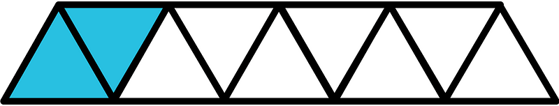 Cerulean-Blue Triangles Fraction 2:9