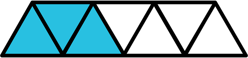 Cerulean-Blue Triangles Fraction 3:7