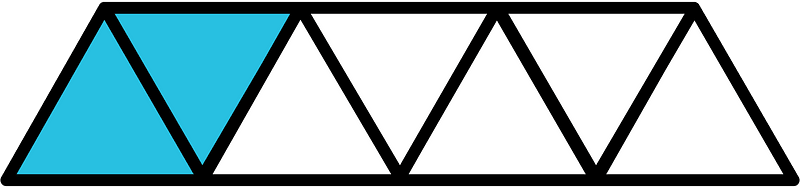 Cerulean-Blue Triangles Fraction 2:7