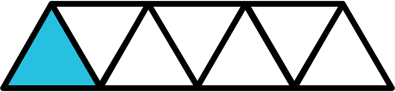 Cerulean-Blue Triangles Fraction 1:7