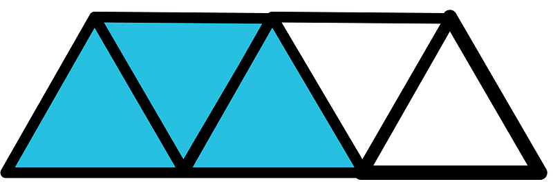 Cerulean-Blue Triangles Fraction 3:5