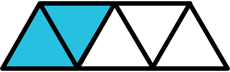Cerulean-Blue Triangles Fraction 2:5