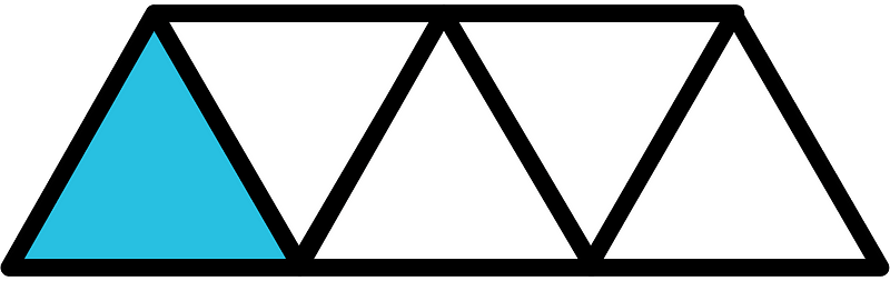 Cerulean-Blue Triangles Fraction 1:5