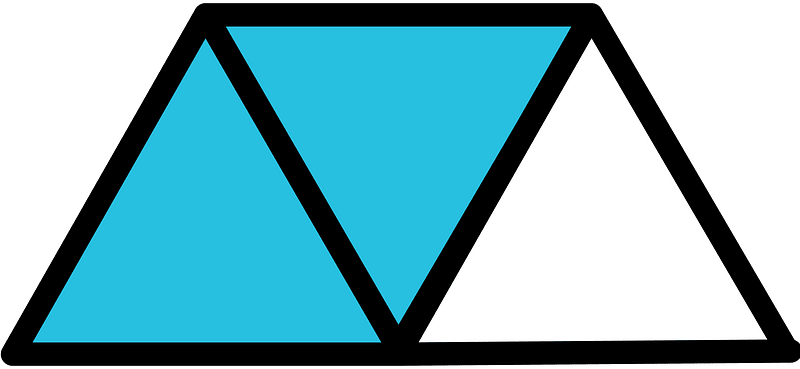 Cerulean-Blue Triangles Fraction 2:3
