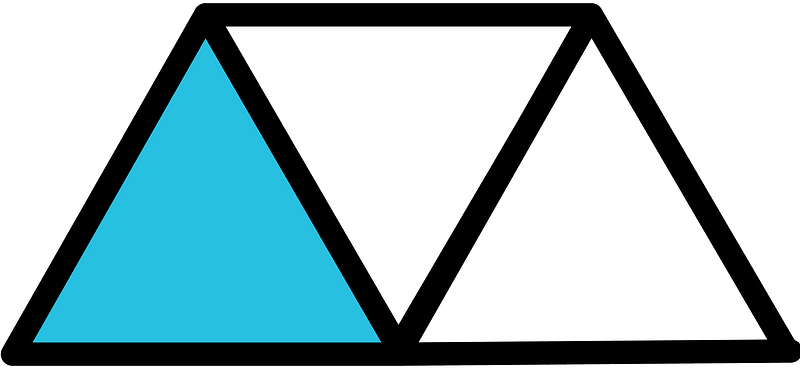 Cerulean-Blue Triangles Fraction 1:3