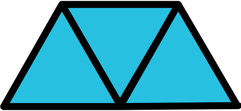 Cerulean-Blue Triangles Fraction 3:3