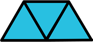 Cerulean-Blue Triangles Fraction 3:3