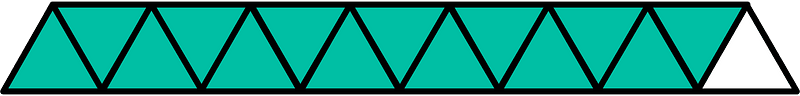 Teal-Green Triangles Fraction 14:15
