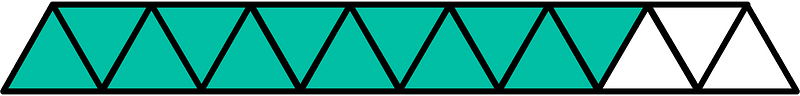 Teal-Green Triangles Fraction 12:15