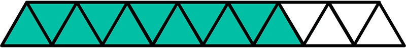 Teal-Green Triangles Fraction 11:15