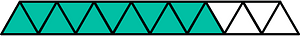 Teal-Green Triangles Fraction 11:15