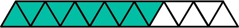 Teal-Green Triangles Fraction 10:15
