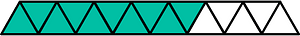 Teal-Green Triangles Fraction 10:15