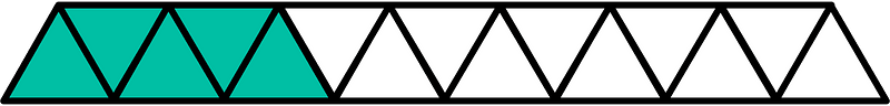 Teal-Green Triangles Fraction 5:15