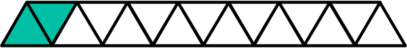 Teal-Green Triangles Fraction 2:15