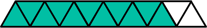 Teal-Green Triangles Fraction 11:13