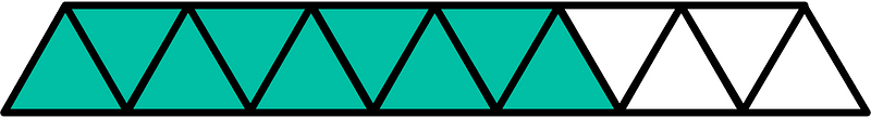 Teal-Green Triangles Fraction 9:13