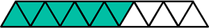 Teal-Green Triangles Fraction 8:13
