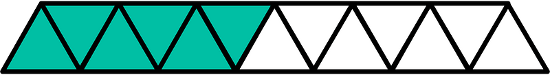 Teal-Green Triangles Fraction 6:13