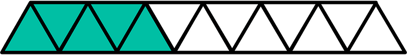 Teal-Green Triangles Fraction 5:13