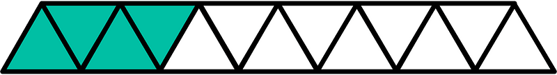 Teal-Green Triangles Fraction 4:13