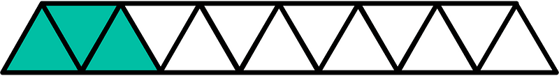 Teal-Green Triangles Fraction 3:13