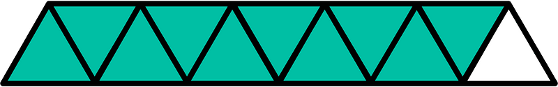 Teal-Green Triangles Fraction 10:11