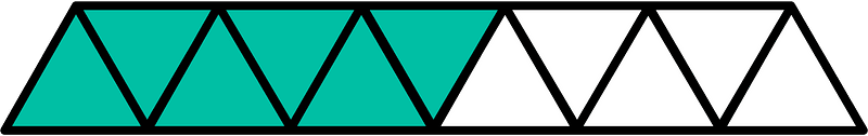 Teal-Green Triangles Fraction 6:11