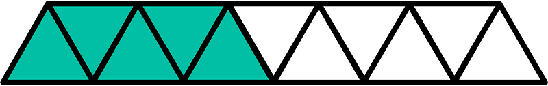 Teal-Green Triangles Fraction 5:11