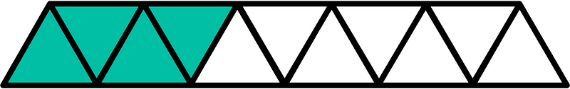 Teal-Green Triangles Fraction 4:11