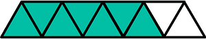 Teal-Green Triangles Fraction 7:9