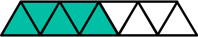Teal-Green Triangles Fraction 5:9