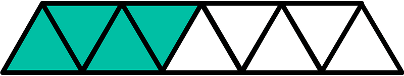 Teal-Green Triangles Fraction 4:9