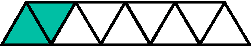 Teal-Green Triangles Fraction 2:9