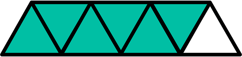 Teal-Green Triangles Fraction 6:7