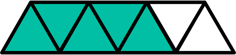 Teal-Green Triangles Fraction 5:7