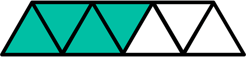 Teal-Green Triangles Fraction 4:7
