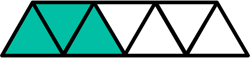 Teal-Green Triangles Fraction 3:7