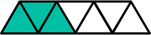 Teal-Green Triangles Fraction 3:7