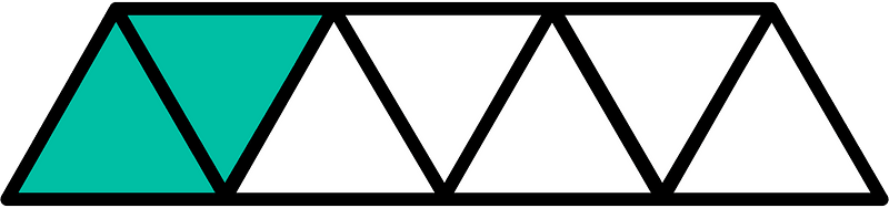 Teal-Green Triangles Fraction 2:7