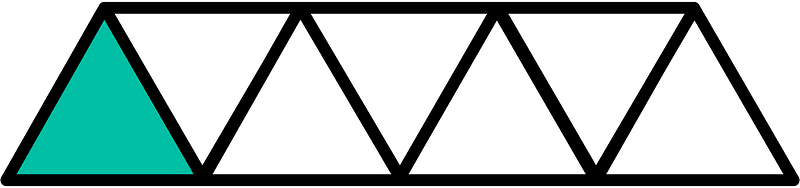 Teal-Green Triangles Fraction 1:7