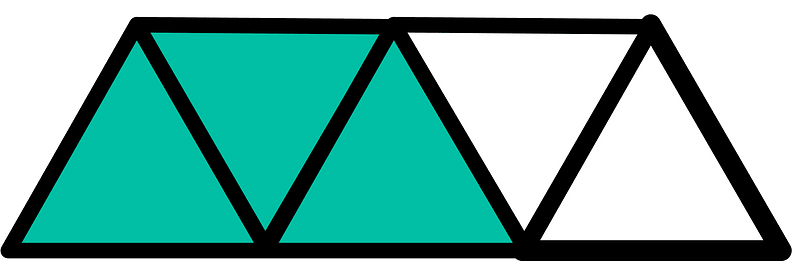 Teal-Green Triangles Fraction 3:5