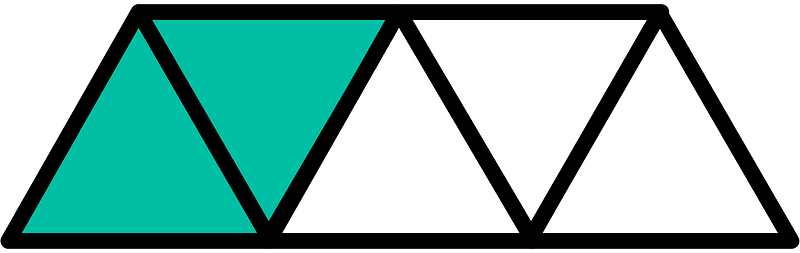 Teal-Green Triangles Fraction 2:5