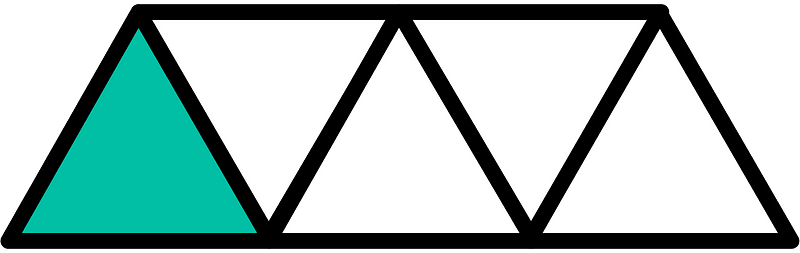Teal-Green Triangles Fraction 1:5